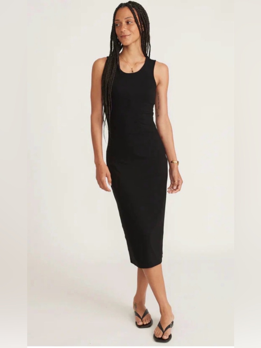 Marine Layer Rib Daytime Midi Dress Black , size M - Picture 7 of 11